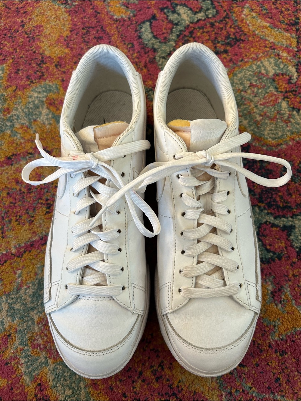 Nike | Women’s Triple White Leather Platform Blazer Low-Top Platform Shoes 10.5 - Picture 7 of 16